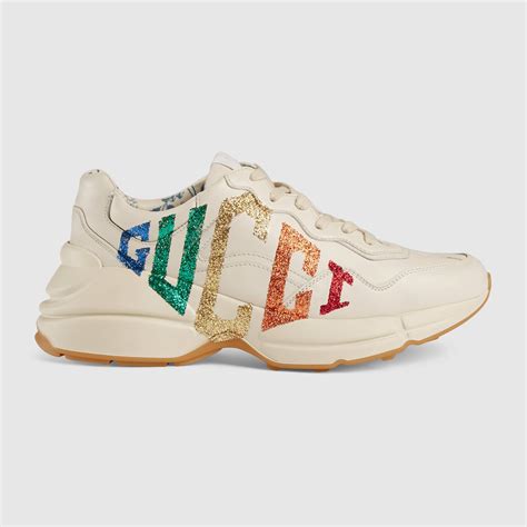 cheap gucci glitter sneakers|gucci rhyton distressed sneakers.